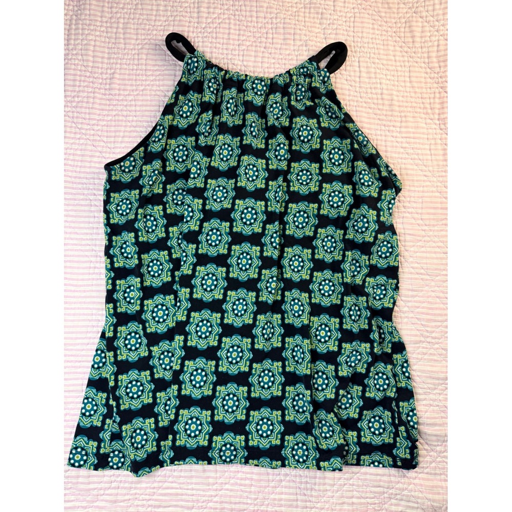 Y2k Apt. 9 Womens Medallion Print Halter Top Teal Green Shelf Bra‎ M  Retro
